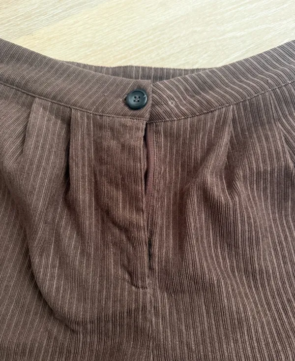 SHEIN Brown Ribbed High-Waisted Wide-Leg Pants Size M / US 6 - Image 3