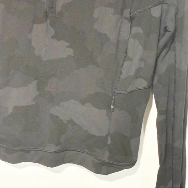 Lululemon Its Rulu Run Cropped Half-Zip Heritage 365 Camo Deep Coal Multi Size 4 - Image 3
