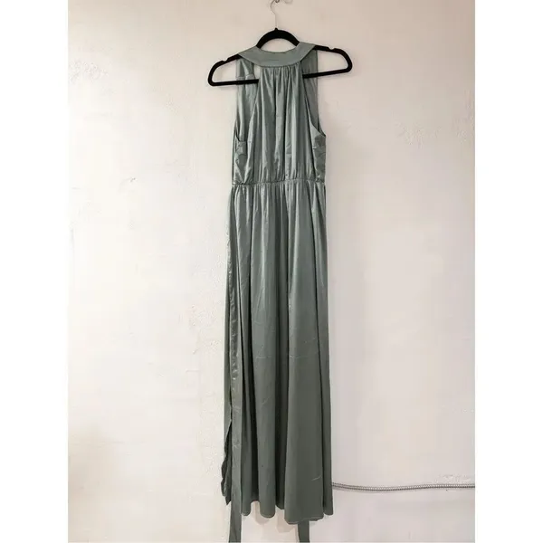 Baltic Born Roma Satin Maxi Dress in Eucalpytus Green Medium - Image 3