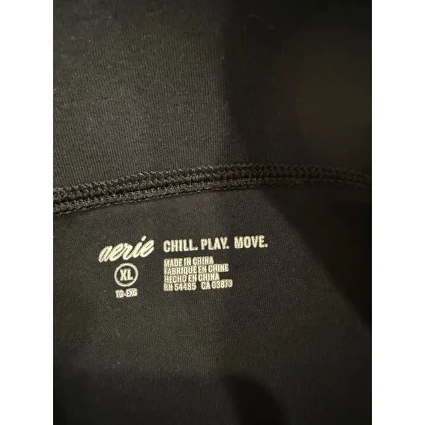 Aerie Leggings Womens XL Black Chill. Play. Move. Gym Yoga High Waist Pull On - Image 4