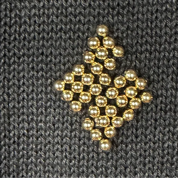 VTG 80s 90s Black Beaded Sweater Size Large Jeweled Embellished Statement Glam - Image 9
