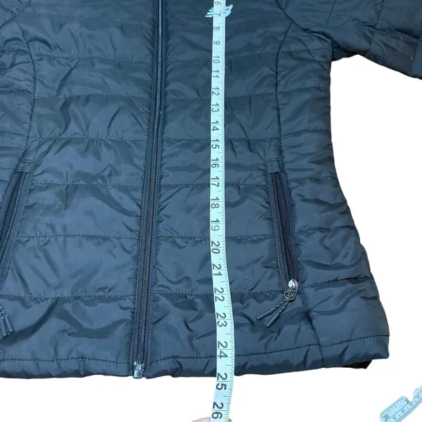 New Balance Women's Puffer Jacket‎ Black Full Zip Stand Collar Quilted Warm - Image 7