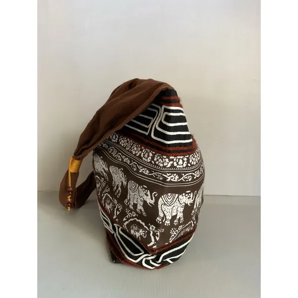 Elephant Print Boho Hobo Shoulder Bag Brown Tribal Ethnic Tote Purse Women - Image 3