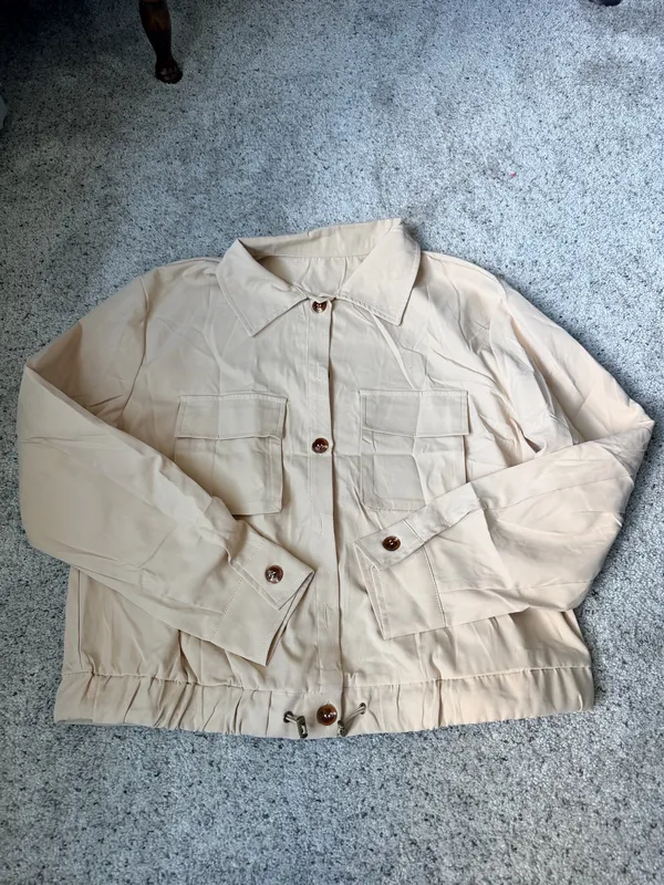 Onedreamer Cropped Utility Jacket Tan Size L - Image 4