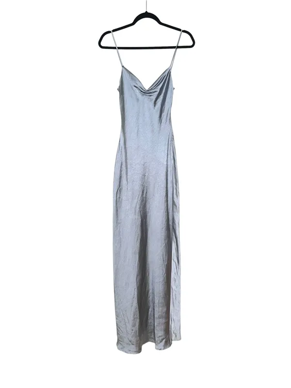 NWT Meshki Lilly Sweetheart Blue Satin Sleeveless Maxi Dress XXS in Frosted Blue - Image 3