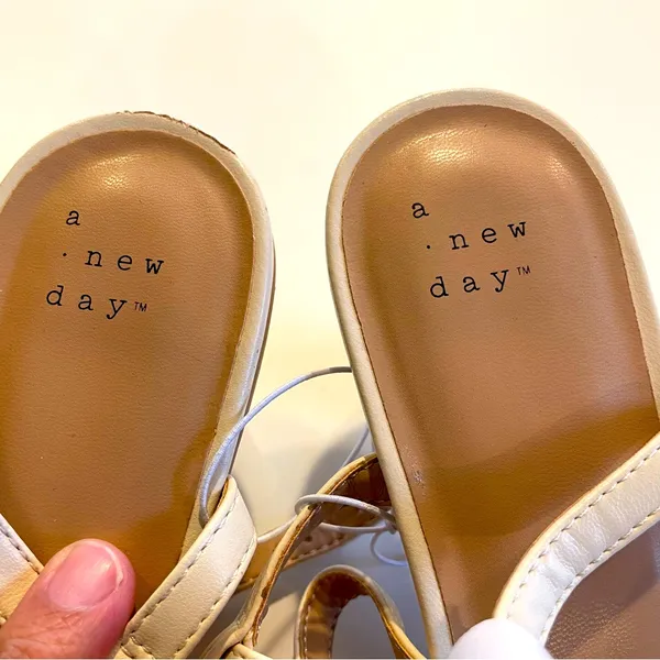A New Day Women's Irene Tan and Cream Strappy Heeled Sandals size 9.5 - Image 4