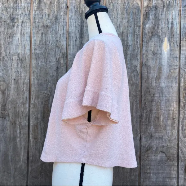 Like New Madewell Blush Pink Cotton Ingrid Dolman Flutter Sleeve T-Shirt Size S - Image 3