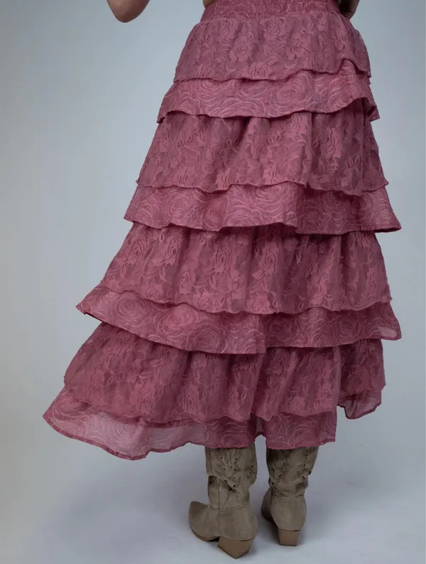 NWT Listicle Kendra Tiered Lace Skirt. Size Medium - Image 6
