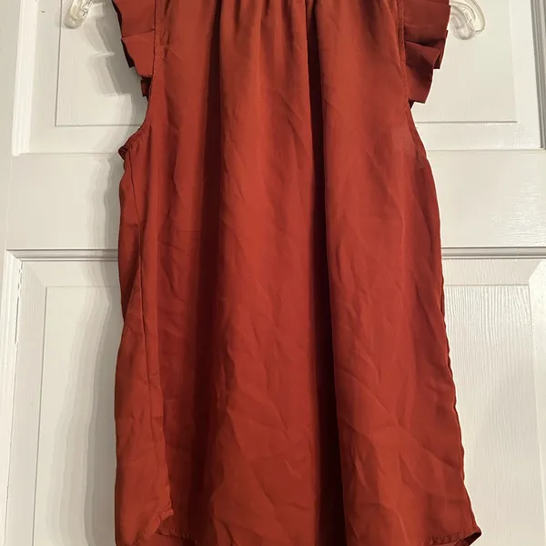 Monteau Rust Ruffle Sleeve Blouse - Image 2