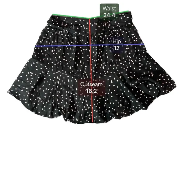 NWT Urban‎ Romantics Black/White Polka Dots Tie-Waist Ruffled Skirt Size Large - Image 7