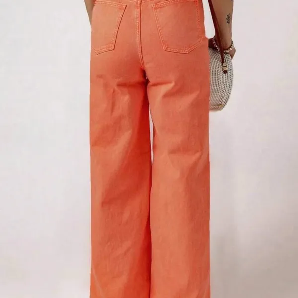 NWOT Wide Leg Orange Jeans - Image 2