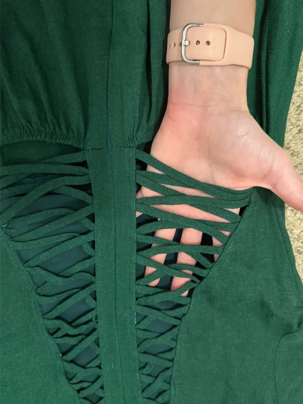 Selfie Leslie MEILANI A-LINE EMPIRE DRESS EMERALD FOREST GREEN - Image 8