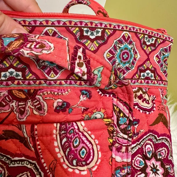 Vera Bradley Pink Shoulder Bag Zip Top Call me Coral Retired Pailsey Medallion - Image 7