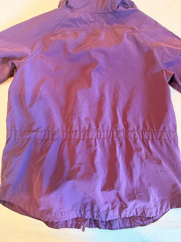 Gap Purple Hooded Utility Rain Jacket Women’s Small Drawstring Waist - Image 2