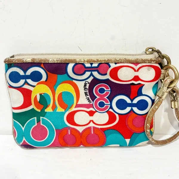 COACH Womens Poppy Multi Color Removable Strap Signature C Metallic‎ Leather - Image 5