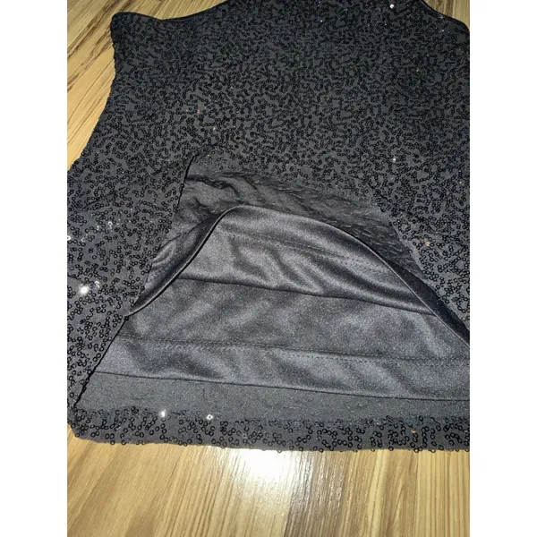 VTG Cache NEW Tags‎ Sz Small Black One Shoulder Sequin Top Chain Detail - Image 8