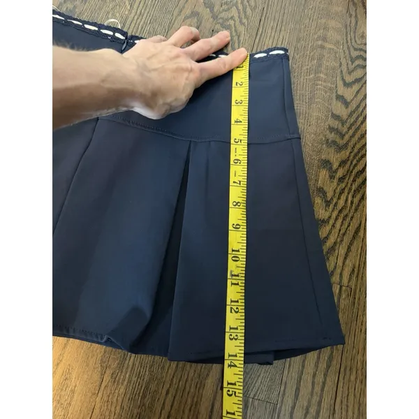 Pretty Garbage Navy Blue Women's Pleated Mini Skirt Sz S NEW - Image 8