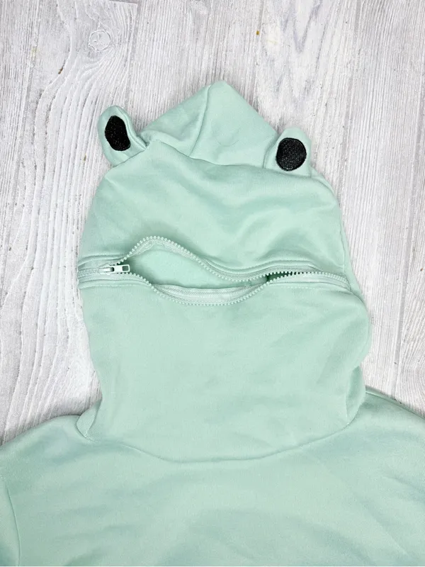 Frog pull over hooded hoodie sweatshirt sweater zip mask small - Image 3