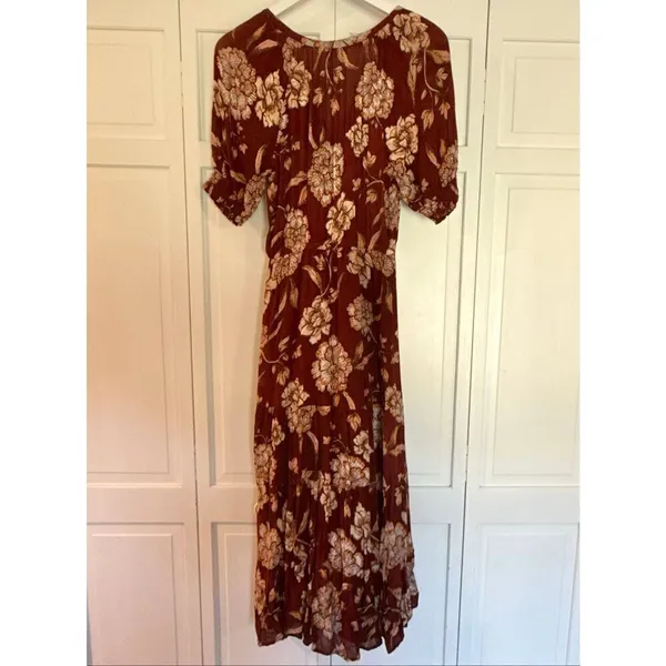 Steve Madden BB Dakota red floral neck midi dress size M - Image 4