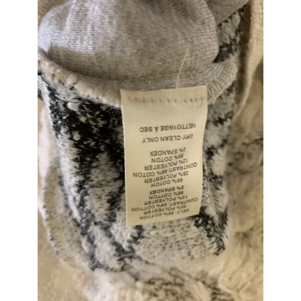 Amadi‎ Textured Faux Fur Knit Sweater Cream Gray Bell Sleeve Pullover Small - Image 5