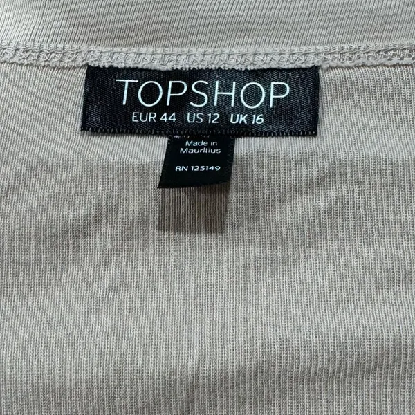 Topshop Light Pink Cropped Button Up Long Sleeve Top Women’s 12 - Image 3