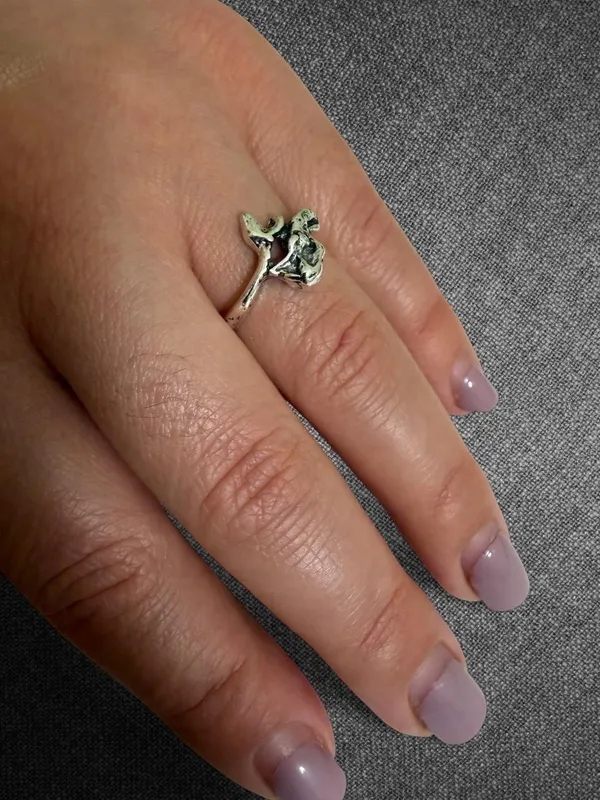 Vintage Silver Tone Mermaid Wrap Ring - Size 7 - Image 4