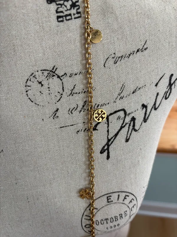 Tory Burch Gold Logo Long Necklace  - Image 6