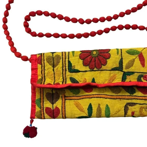 Embroidered Indian Crossbody Sling Purse - Image 7