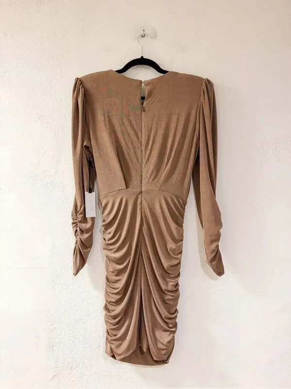 NEW ASTR Myla Dress in Nude Tan Small - Image 3