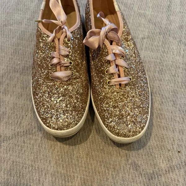 Keds x Kate Spade Champion Rose Gold Glitter Sneakers Size 9 - Image 11
