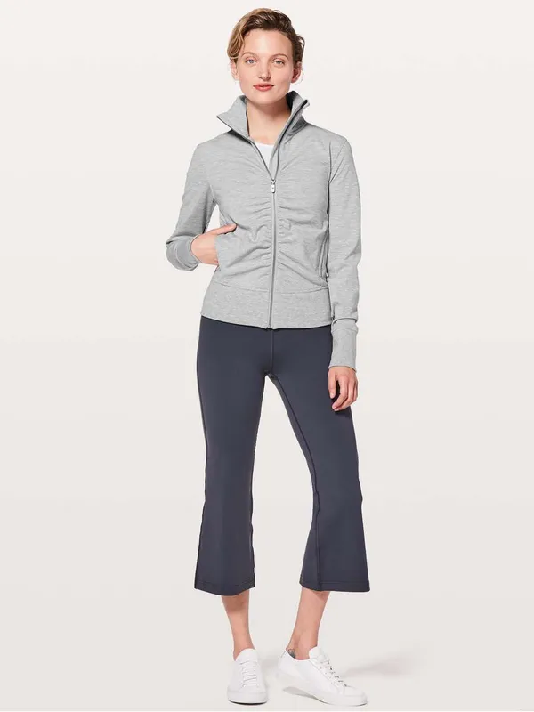 Lululemon Gather Up Jacket Heathered Power Grey Sea Salt Full Zip Athletic Yoga - Image 8