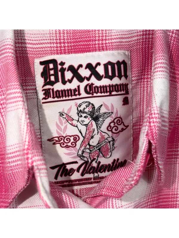 Dixxon The Valentine Women’s M Pink Plaid Cropped Flannel - Image 6