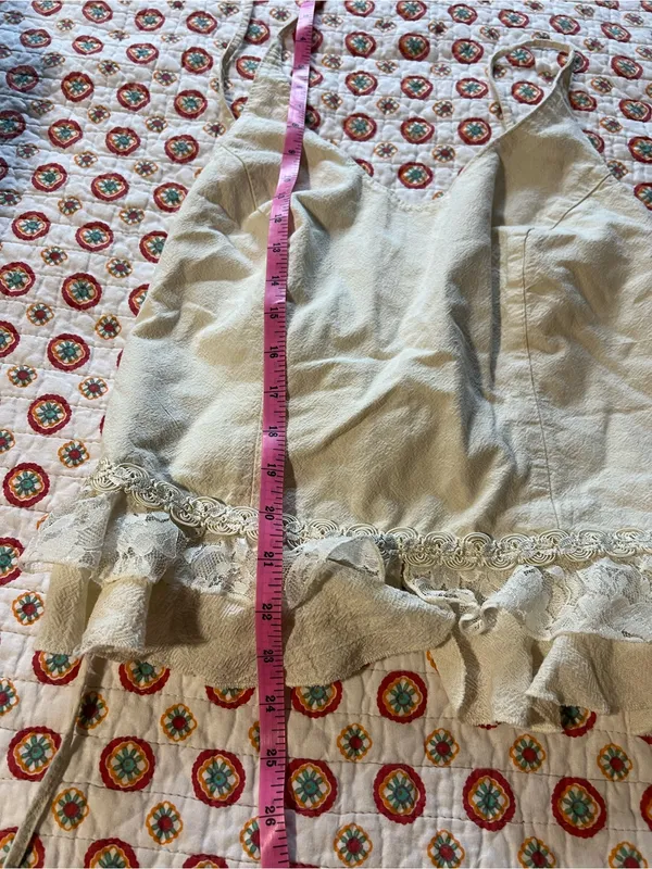 EUC Mexico Lindo 100% Cotton Beige Halter Crop Top size large - Image 6