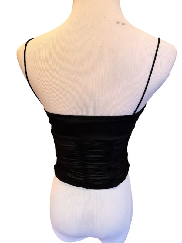 Princess Polly Concordia Tank Black Mesh Cropped Top Sexy 6 S - Image 6
