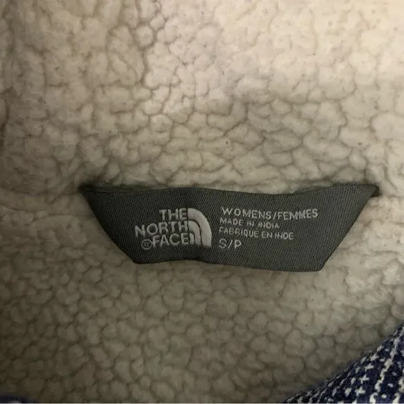 The North Face Jacket Small Blue Hooded Fleece Outdoor Hiking - Image 5