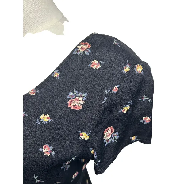 VTG 90s Decked Out Floral Belted Maxi Grunge Whimsigoth Medium Y2K Retro Boho - Image 12
