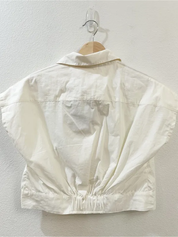 Reistor Women's Oversized Crop Shirt in Off-white Organic Cotton Size XS NWT - Image 7
