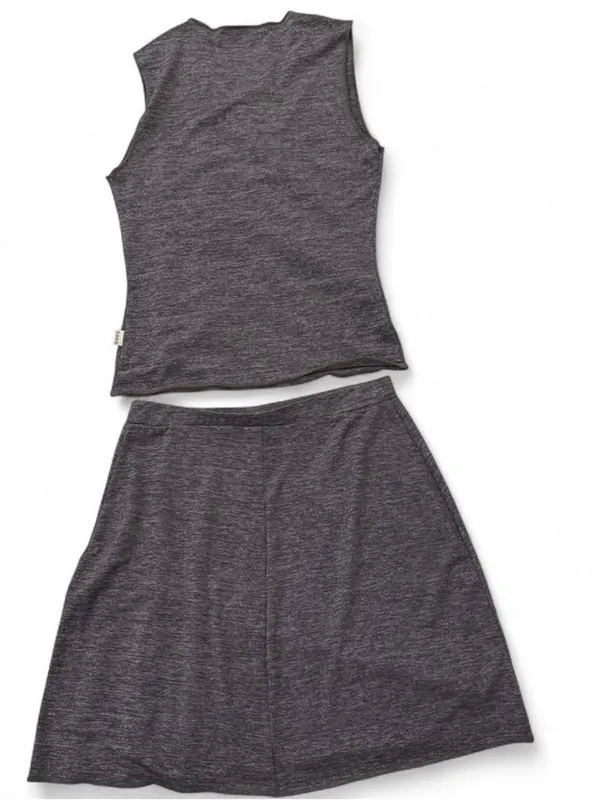 XOXO Heather Gray Sleeveless Skirt Set 2pc - Image 3