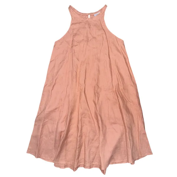 Handmade Linen Blend Trapeze Mini Dress Lagenlook Minimalist Primitive‎ Capsule - Image 2