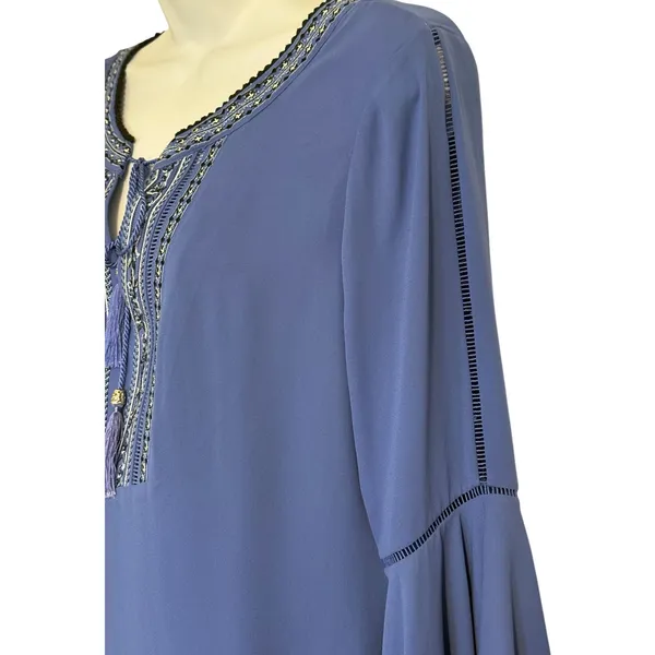 WHITE HOUSE BLACK MARKET Cobalt Cornflower Blue‎ Embroidered Shell and Dress 12 - Image 5