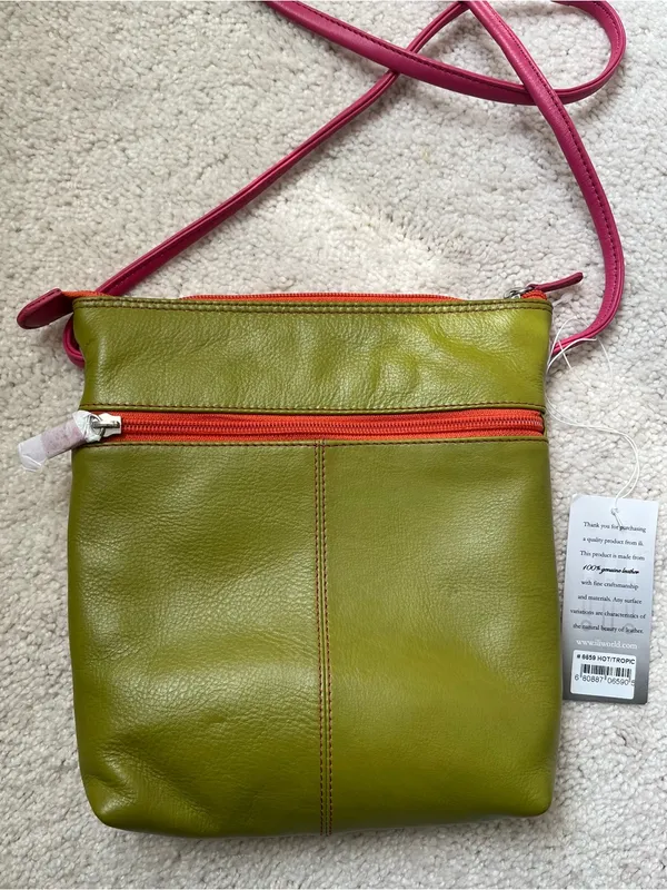 BNWT Genuine leather multicolor color block crossbody bag - Image 3