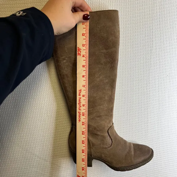 BORN Tall Knee High Boots‎ Leather Size 5 Rustic Brown Zip Side Women - Image 10