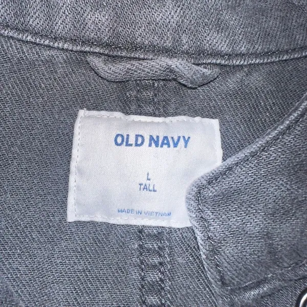 Old Navy gray elevated basics minimalist L tall denim jacket - Image 2