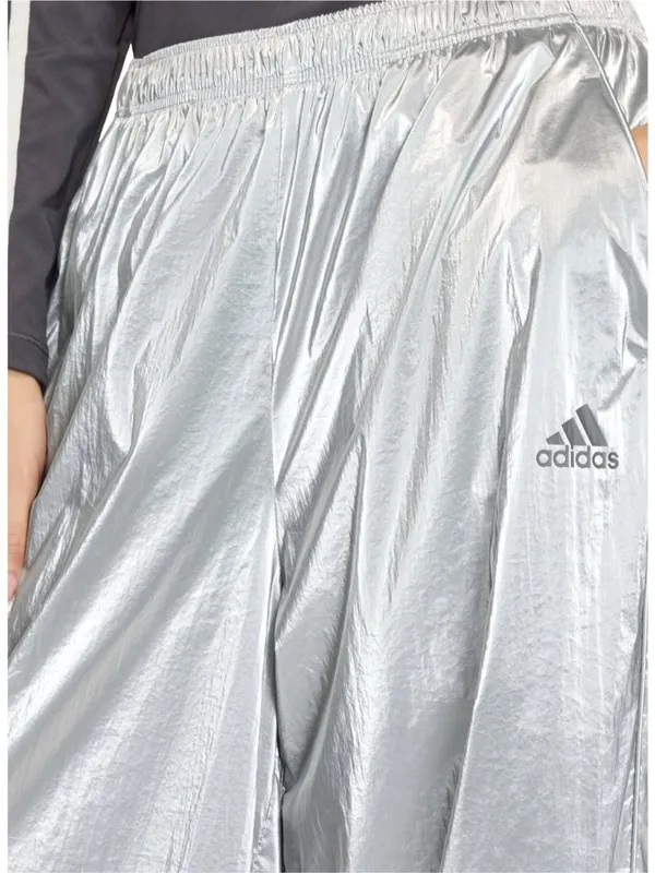 adidas Metallic Silver Wide-Leg Joggers L - Image 3
