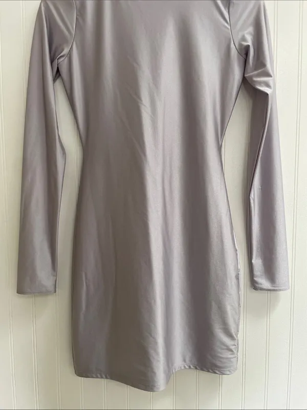 NAKED WARDROBE Figure U Out Mini Dress Long Sleeve Bodycon Size L NWT - Image 6