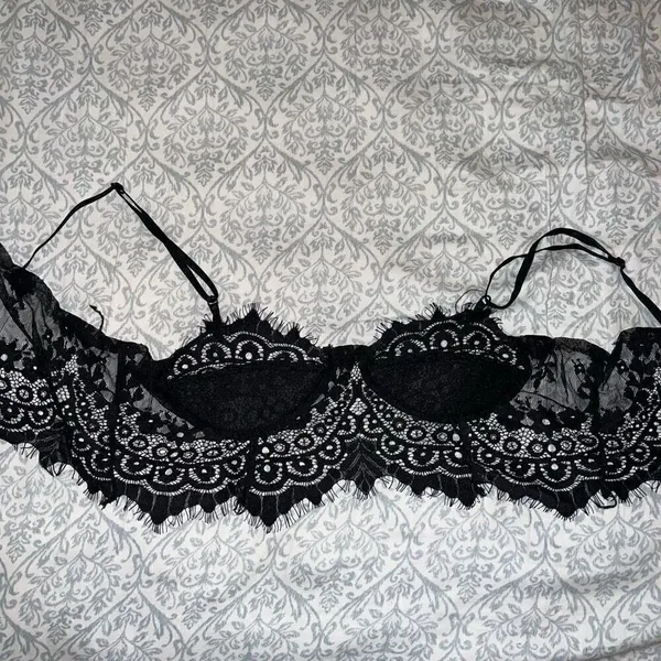 Lacy red bralette and black bustier bundle set size S Black - Image 4