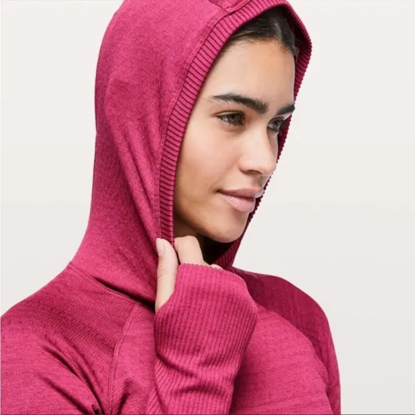 Lululemon rest less seamless hoodie violet red‎ pink - Image 3