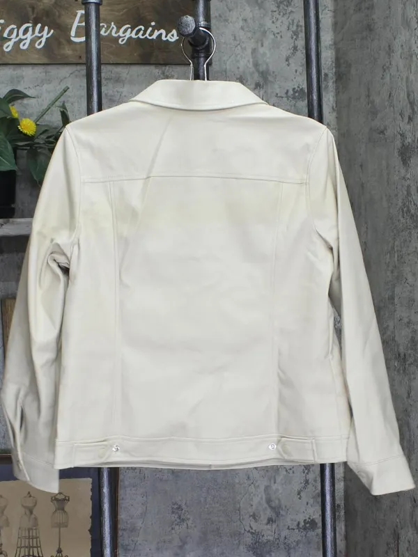 Belle By Kim Gravel Womens Faux Leather Zip Utility Jacket Sand Bar Brown S - Image 2