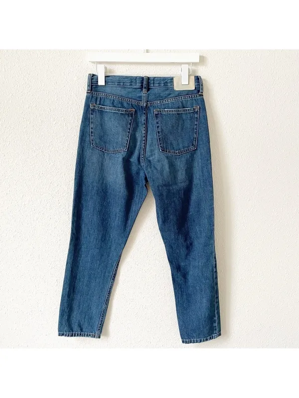 Everlane The Summer Jean Size 26 Regular Medium Wash Distressed Cotton Casual - Image 2