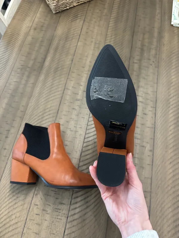 Bamboo Brown Leather Booties - Image 7